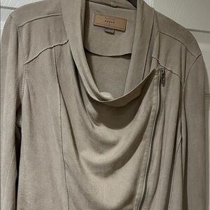 Blank NYC Suede Beige Draped Jacket